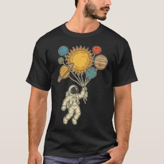 Astronaut Ballonger Planeter Astronomi Fan Univers T Shirt