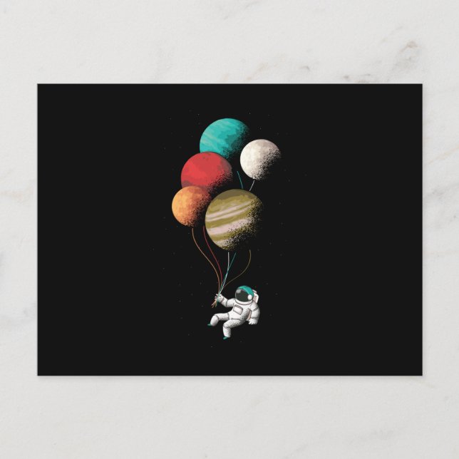 Astronaut-ballonger Vykort (Framsida)