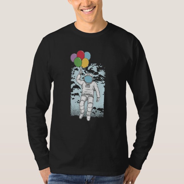 Astronaut Balloons Vex Playful Imaginative Space B T Shirt (Framsida)