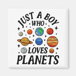 Astronaut Bara En Pojke Som Älskar Planeter Solsys Magnet