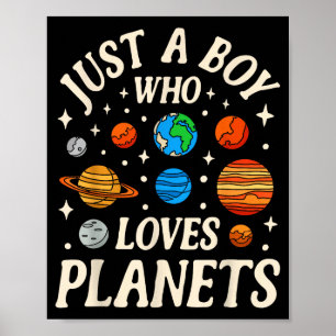 Astronaut Bara En Pojke Som Älskar Planeter Solsys Poster