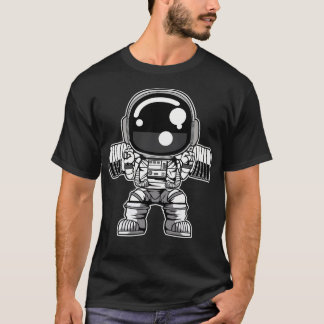 Astronaut Barbell Body Builder T Shirt