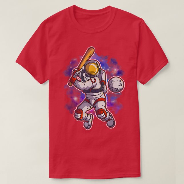 Astronaut Baseball-spelarteamet Rymden T Shirt (Design framsida)