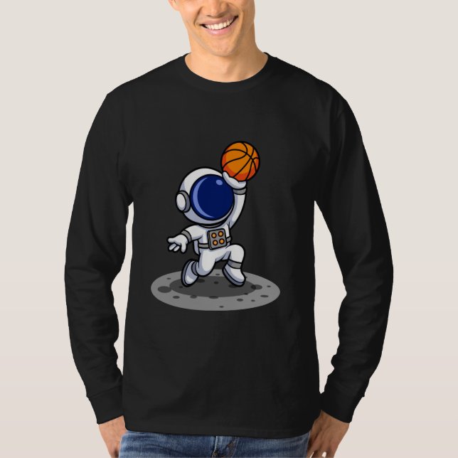 Astronaut Basketball Adventure T Shirt (Framsida)