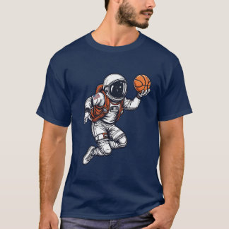 Astronaut basketball slam dunk på rymden t shirt