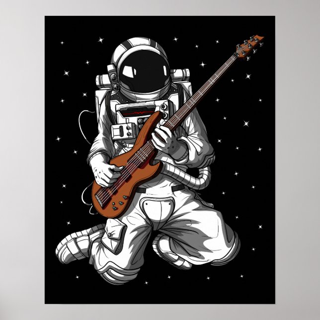 Astronaut Bass Guitarist Poster (Framsidan)