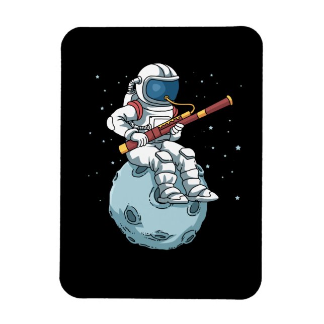Astronaut Bassoon Band Player Bassoonist BasSnart Magnet (Vertikal)