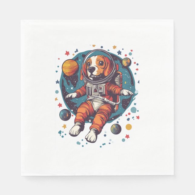 Astronaut Beagle - Space Explorer-Hund Pappersservett (Framsidan)