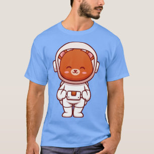 Astronaut Bear Astronaut Tecknad T Shirt