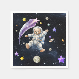 Astronaut Bear Napkins| Space-Thned Party Pappersservett