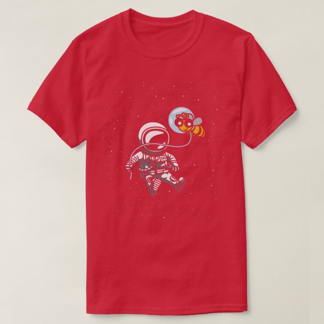 Astronaut Bee Älskare Outer Travel Cosmonaut Honey T Shirt (Design framsida)