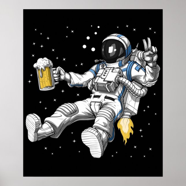 Astronaut Beer Party Poster (Framsidan)