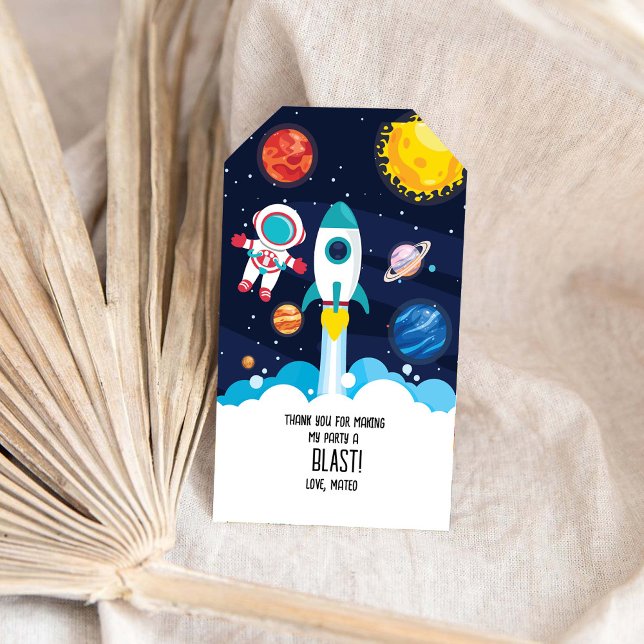 Astronaut Birthday-favorittagg Presentetikett (Skapare uppladdad)