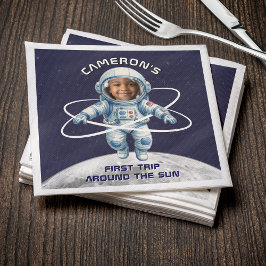 Astronaut Birthday Party 1st Trip Around the Sun Pappersservett