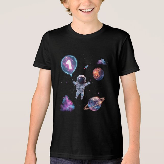 Astronaut Birthday Shirt Boys 1-6 T (Framsida)