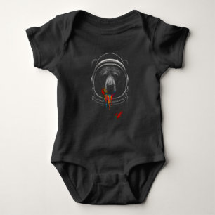 Astronaut Björn med Neonfärg Dropar Kosmiskt Djur T Shirt