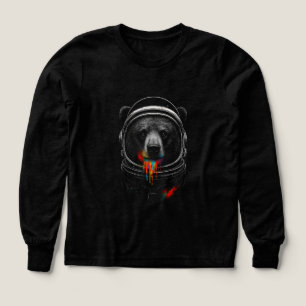 Astronaut Björn med Neonfärg Dropar Kosmiskt Djur T Shirt