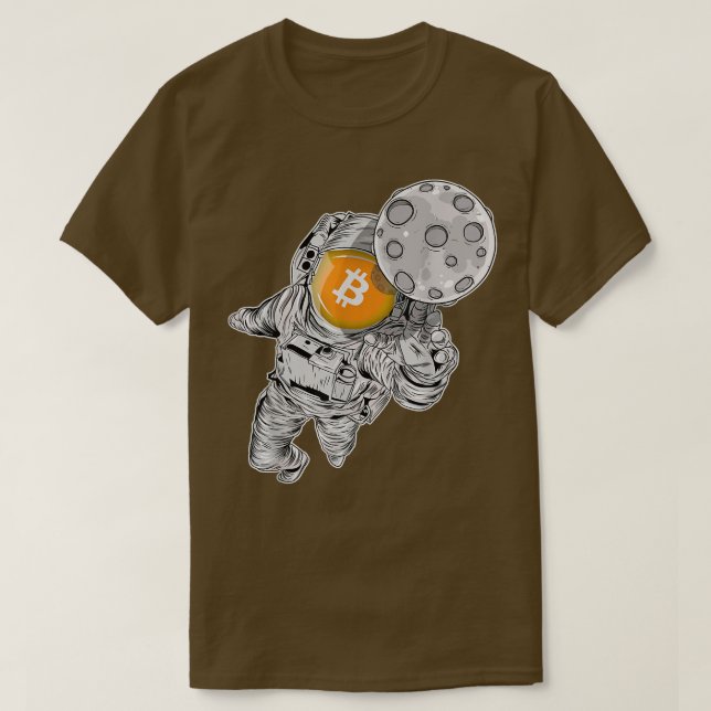 Astronaut Blockchain Crypto Bitcoin BTC T Shirt (Design framsida)