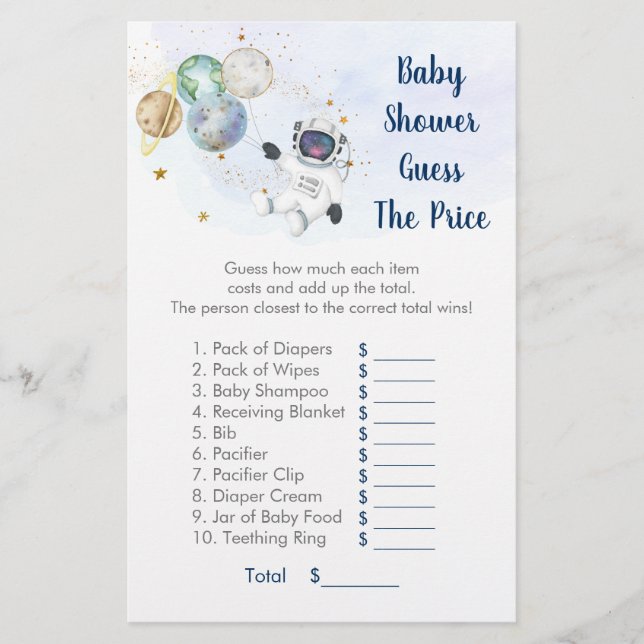 Astronaut Blue Guld Space gissar Prist spel (Framsida)