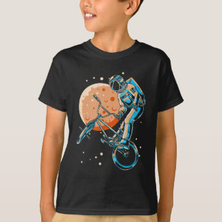 Astronaut BMX Måne Space Biker T Shirt