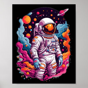 Astronaut borttappad i galaxi poster