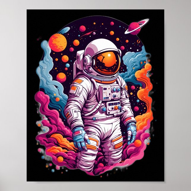 Astronaut borttappad i galaxi poster (Framsidan)