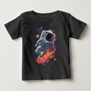 Astronaut Borttappad i Galaxy Background T Shirt