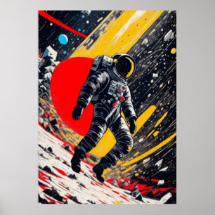 Astronaut-Borttappaden i Rymden Poster