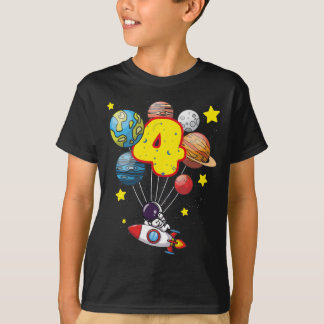 Astronaut Boy 4e födelsedagen Gift 4 år gamla barn T Shirt