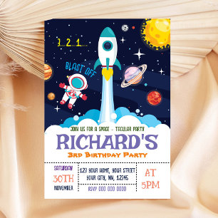 Astronaut Boy Birthday-inbjudan Inbjudningar
