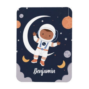 Astronaut Boy Rymden Personlig Kids Magnet