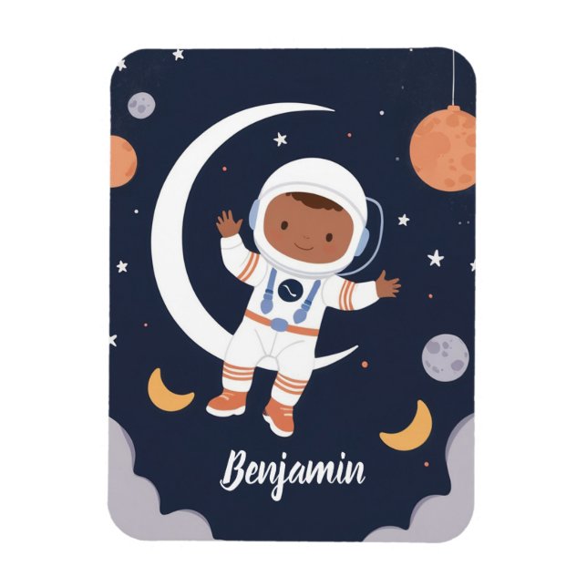 Astronaut Boy Rymden Personlig Kids Magnet (Vertikal)