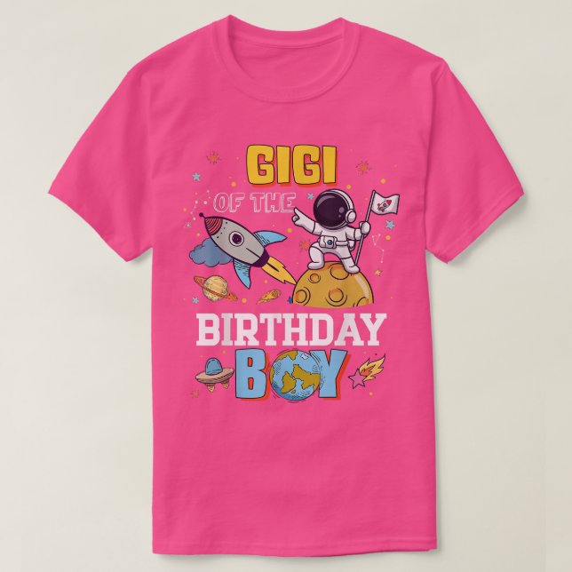 Astronaut Boy Space Tema Par T Shirt (Design framsida)