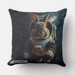 Astronaut Bunny Rymd Surreal Djur Anpassad Kudde