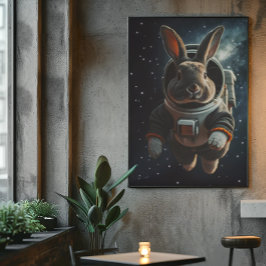 Astronaut Bunny Rymdekvivalens Affisch