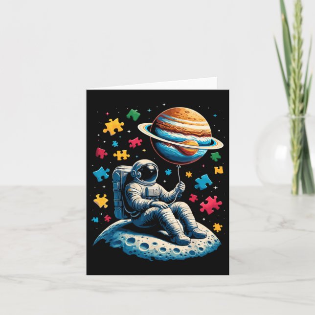 Astronaut Bylloon Autism Awareness Space Kort (Framsida)