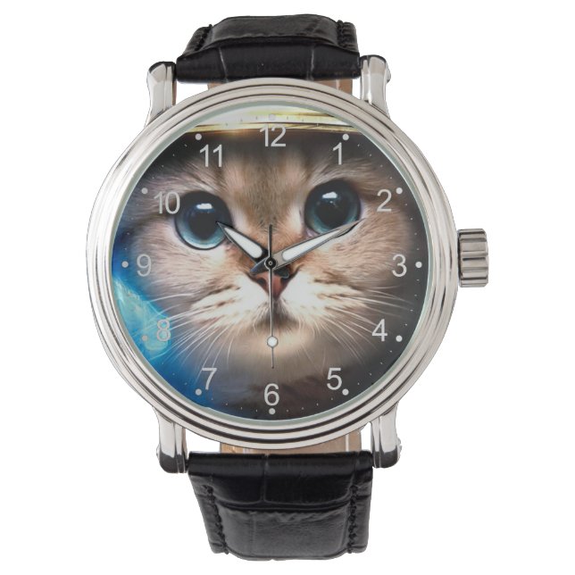 Astronaut Cat Armbandsur (Framsida)