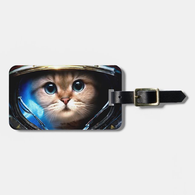 Astronaut Cat Bagagebricka (Horisontell Framsida)