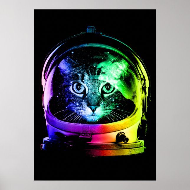 Astronaut Cat Classic Cat Lover Poster (Framsidan)