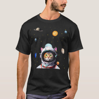 Astronaut Cat Desing T Shirt