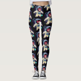 Astronaut Cat färglös Leggings