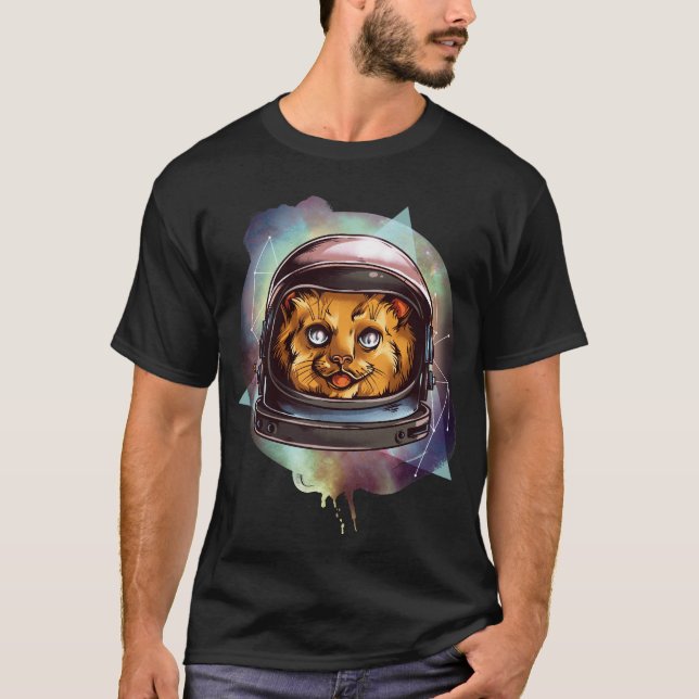 Astronaut Cat Femjoy T-Shirt (Framsida)
