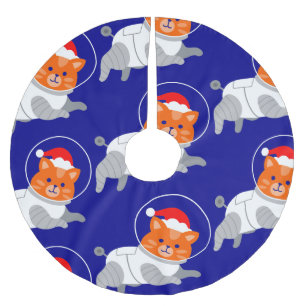 astronaut cat ful christmas Santa Julgransmatta Borstad Polyester