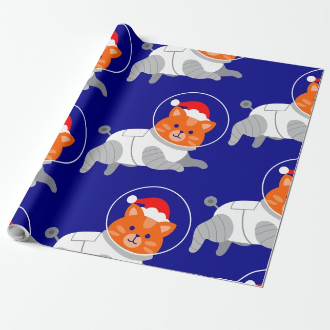 astronaut cat ful christmas Santa Presentpapper (Utrullad)