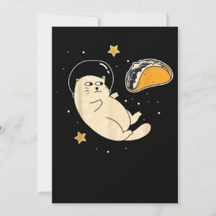 Astronaut Cat i Rymden Taco Måne Spara Datumet