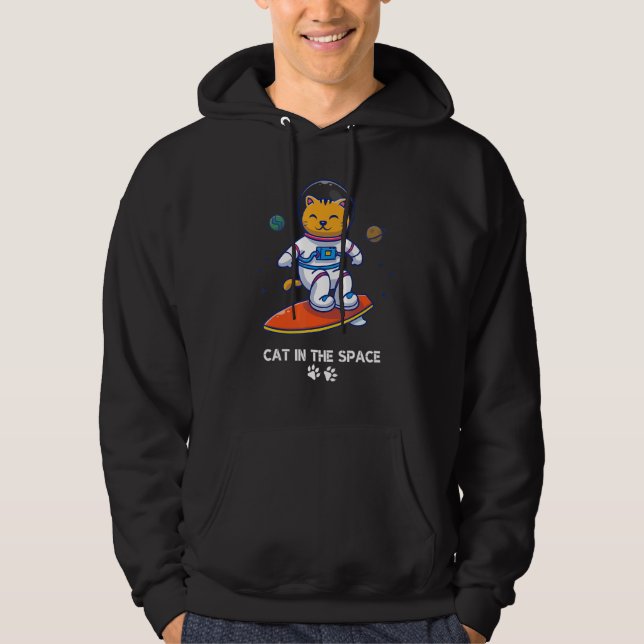 Astronaut Cat In Space Animal Face Galaxy Feline C Hoodie (Framsida)