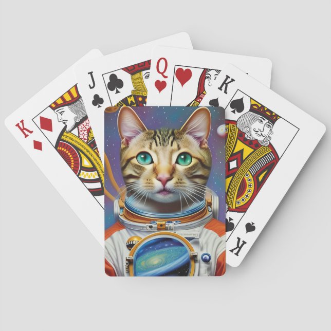 Astronaut Cat in Space Casinokort (Baksidan)