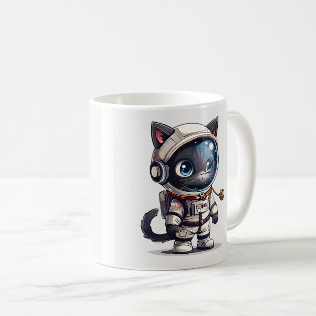 Astronaut Cat Kaffemugg (Framsida höger)