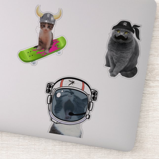 Astronaut Cat Klistermärken (Detalj)