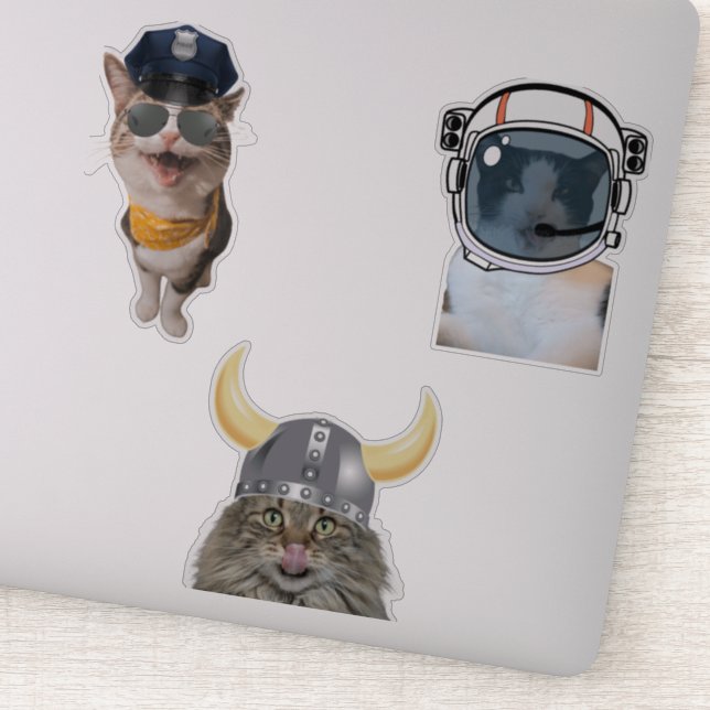 Astronaut Cat Klistermärken (Detalj)